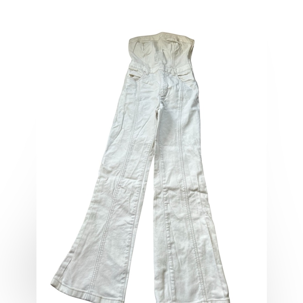 PAC Sun White Denim Strapless Jumpsuit - Picture 2 of 11